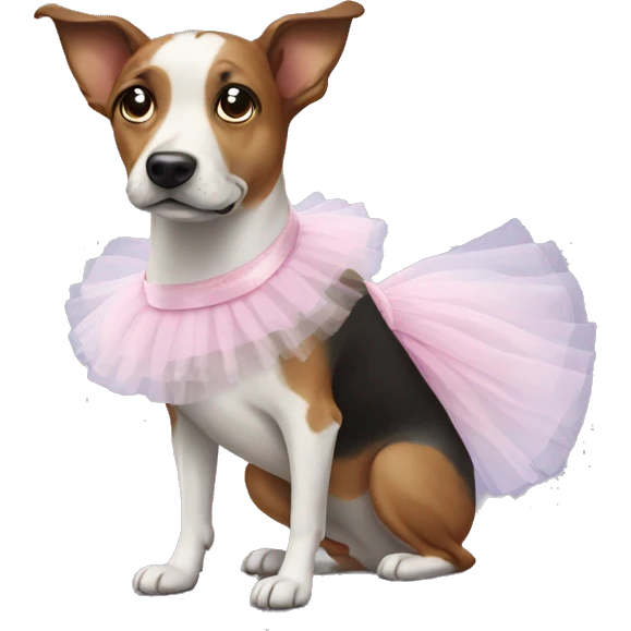 Dog wearing tutu emoji