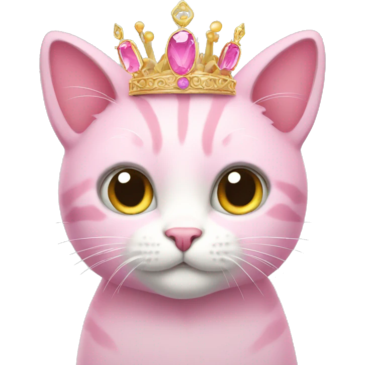 pink cat with a tiara emoji