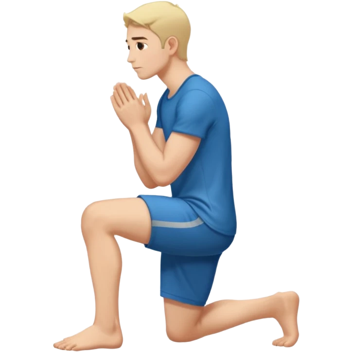 man kneeling on two knees side view emoji