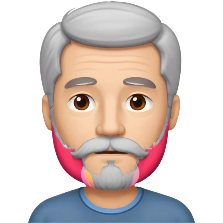 Grey haired bearded man dreaming of a brunette woman  emoji