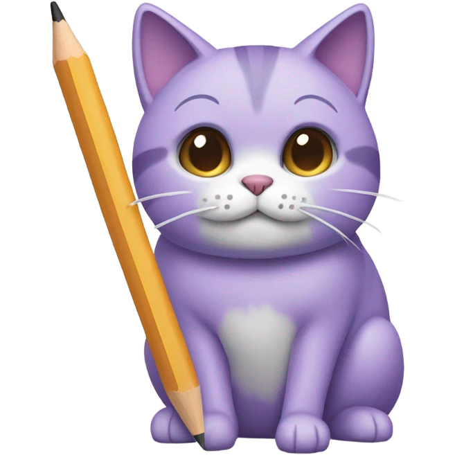 lavender cat emoji writing emoji