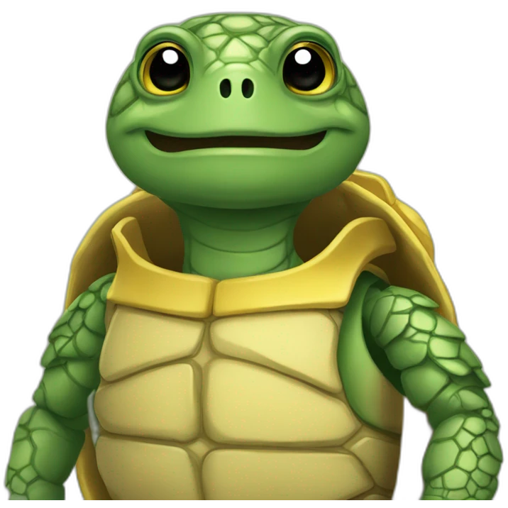 Tortuga con vestido amarillo emoji