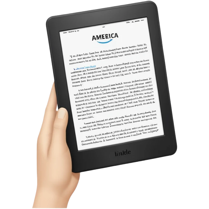 BLACK KINDLE WITH A PAGE WHERE IT SAYS HUB 22 AMERICA emoji