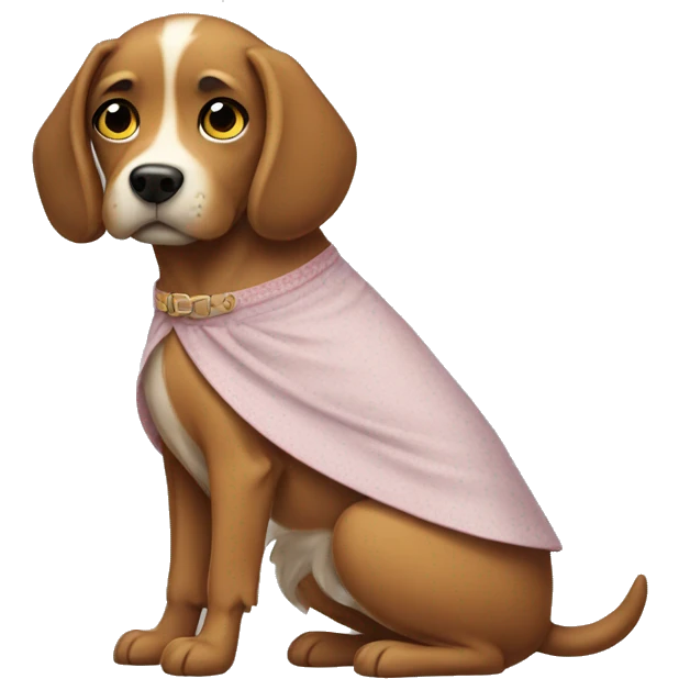 Dog wering skirt emoji