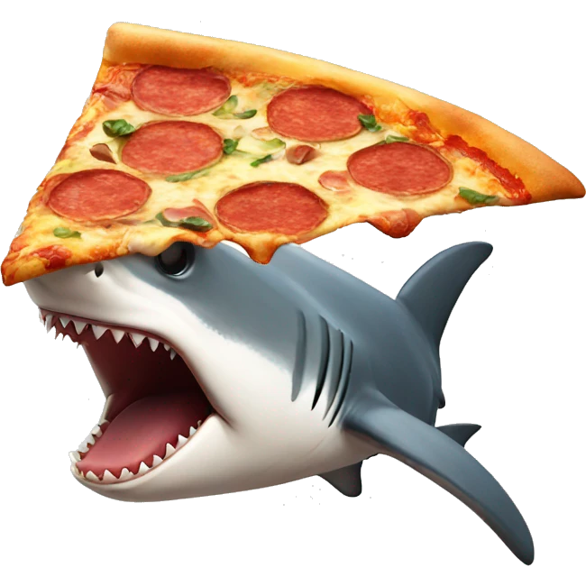 Shark with pizza face emoji