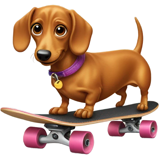 Wiener dog on a skateboard  emoji