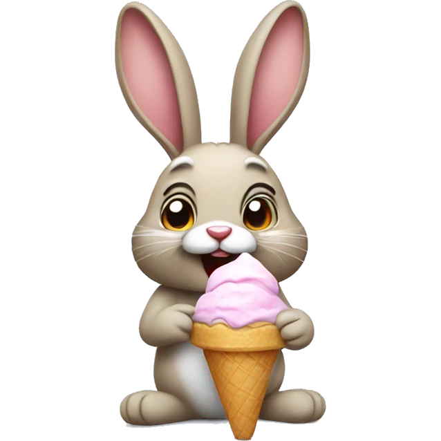rabbit with ice cream emoji