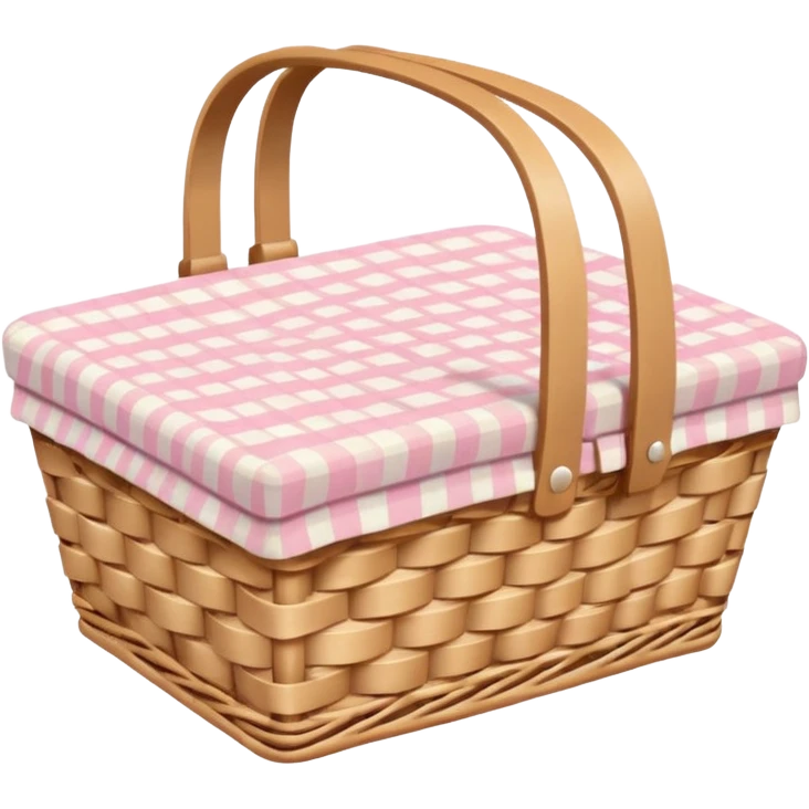 Cute pastel woven picnic basket emoji