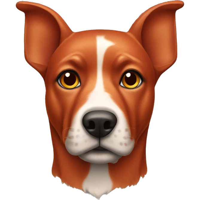 solid red dog with pointed ears emoji
