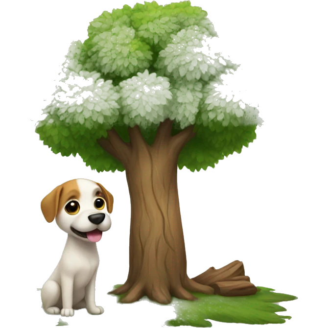Dog with tree emoji