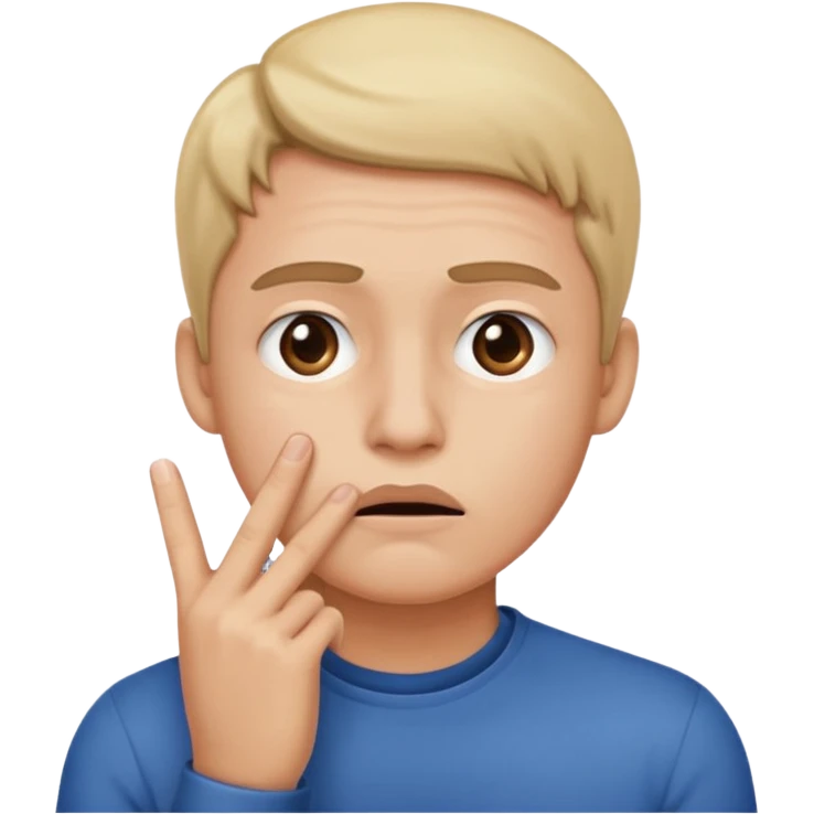 confused face with fingers on chin emoji