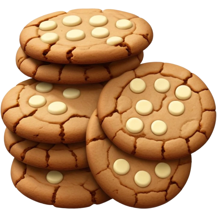 Brown Cookies with white chocolate emoji