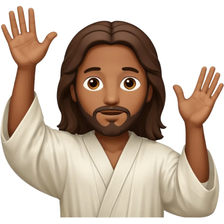 African American Jesus Christ with hands up emoji