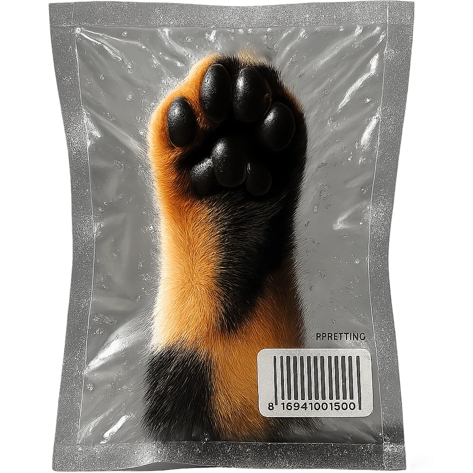 cat paw, glossy and compressed look emoji