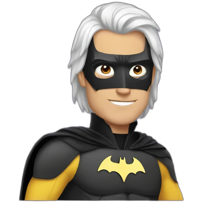 Elon cosplaying batman emoji