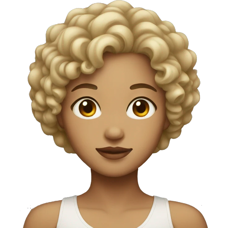 light skin girl with curly short hair emoji