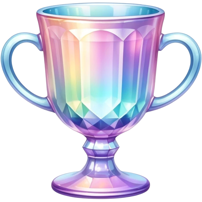 Sparkly glossy Pastel iridescent glass crystal glass cup emoji