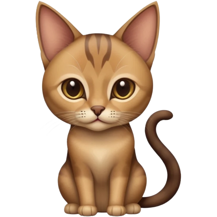 Oriental Abyssinian beige, dark-choco-points cat   emoji