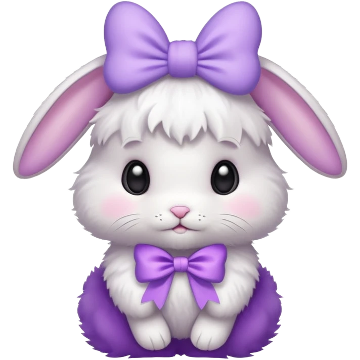 Baby bunny with a lilac bow emoji