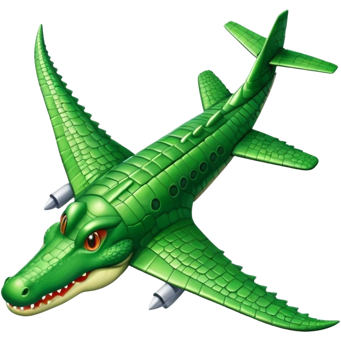 crocodile formed as a plane emoji