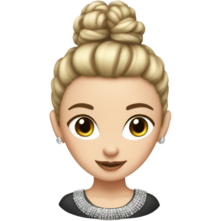 bling hair white girl top bun emoji