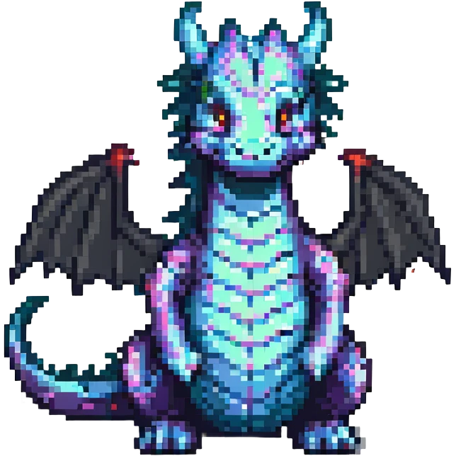 small pixel art dragon emoji