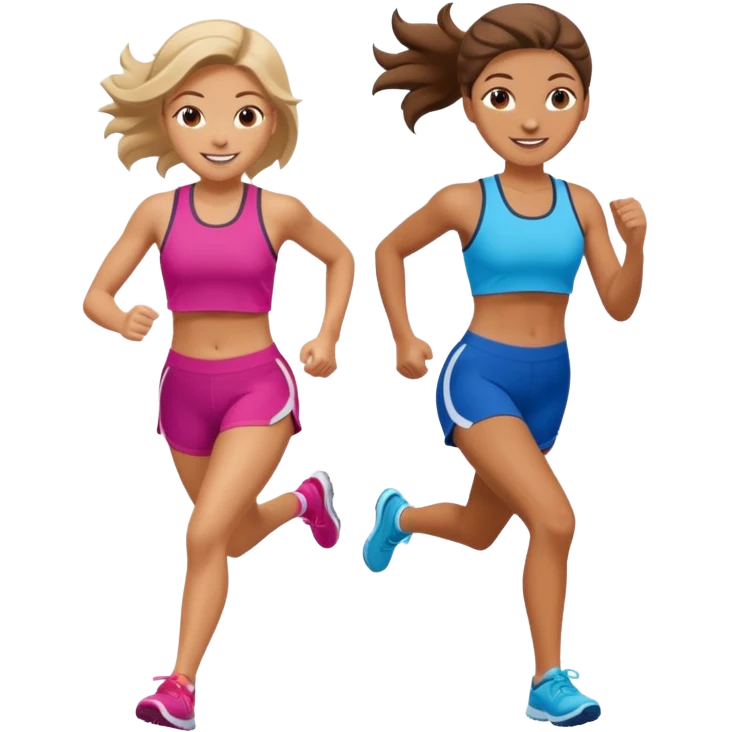 girls running together emoji