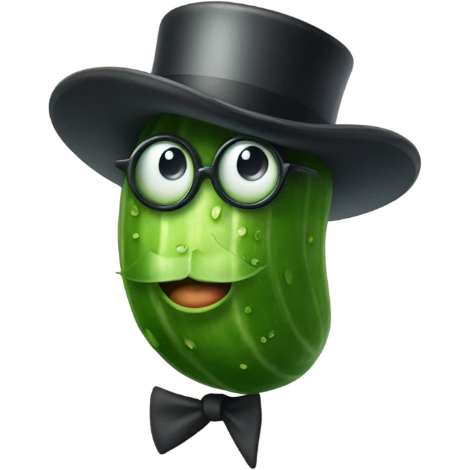 Cucumber with a top hat and monocle  emoji