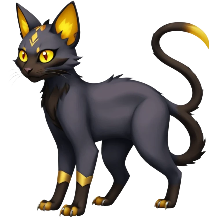 Black edgy Noivern-Bastet-Purloin-Torracat-Lykoi-Caracal-cat-Fakemon-fusion-hybrid-creature emoji