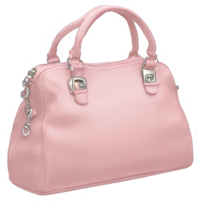Light Pink bag with silver hardware y2k early 2000s emoji