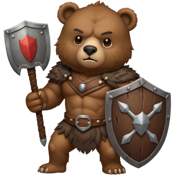 bear warrior with shield emoji