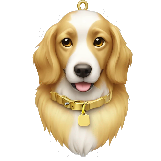 dog collar golden tag bone collar emoji