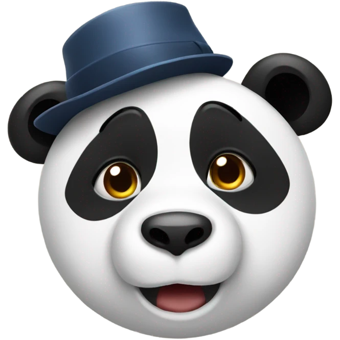 A panda who is shocked and wearing a hat. emoji