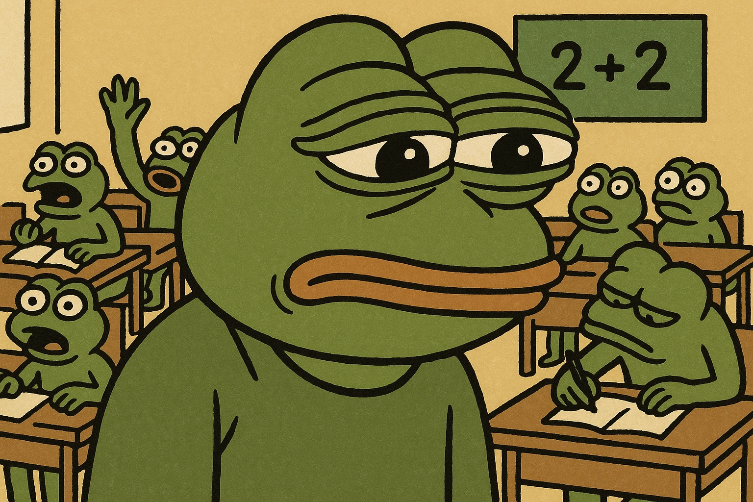 exhausted teacher in a bustling classroom emoji