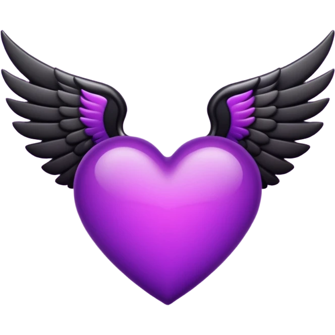 heart with black wings and deep purple glow emoji