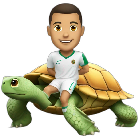 Ronaldo sur une tortue emoji