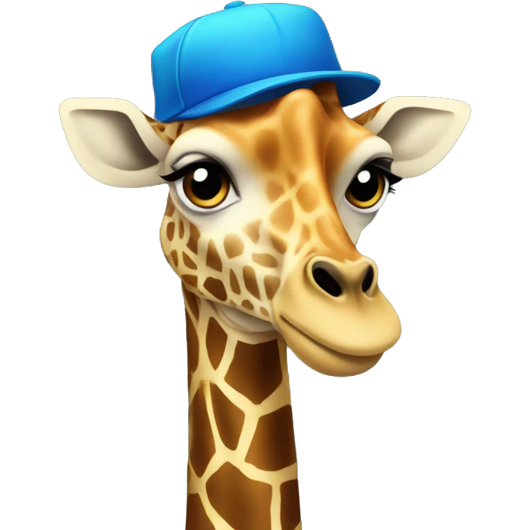 Giraffe with a blue hat emoji