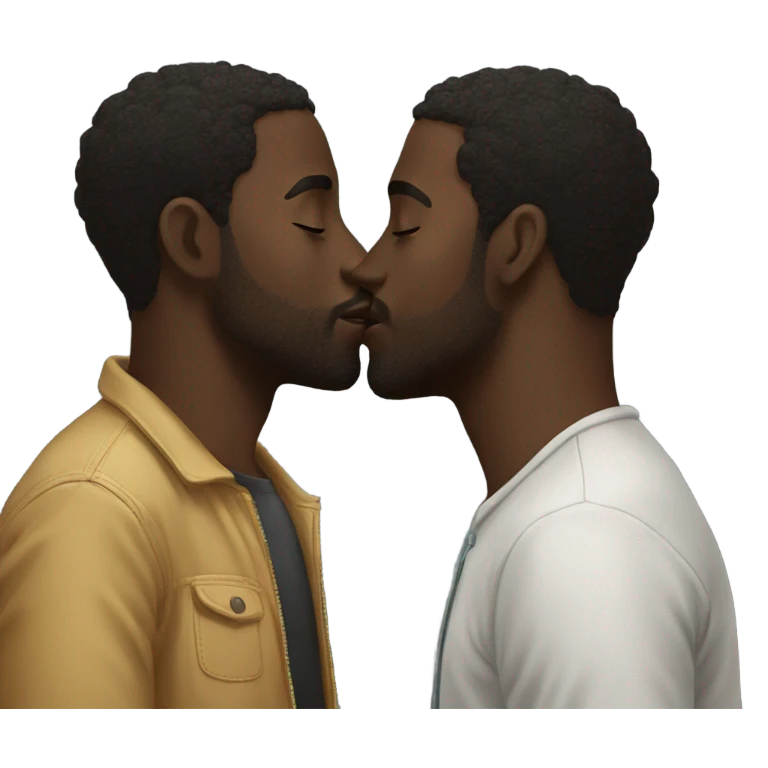 2 black guys kissing  emoji