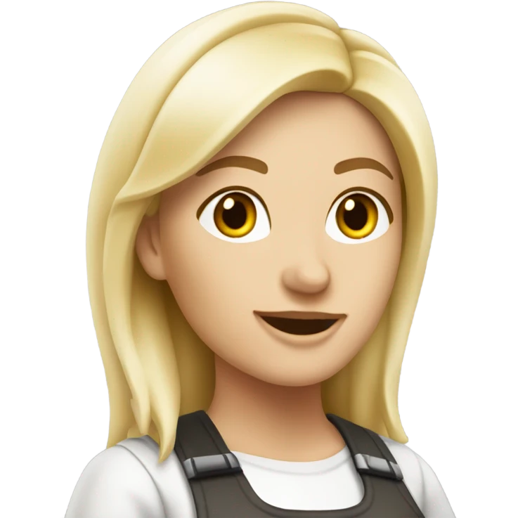 german blonde women working in doner kebap shop, white skin emoji