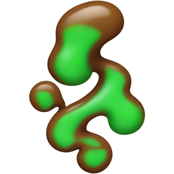 brown squiggly with green gas emoji