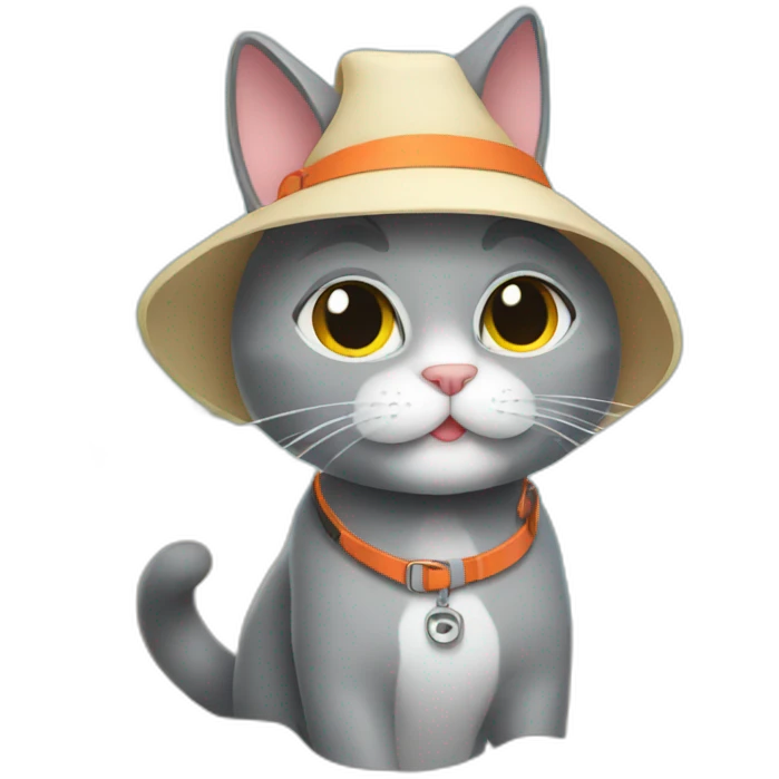 grey cat on the vacation emoji
