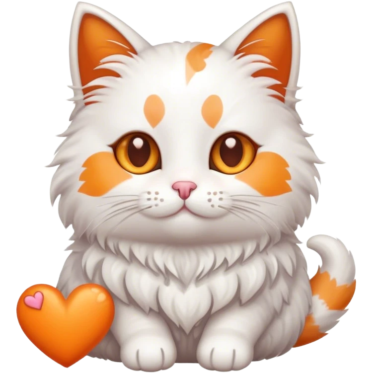 Cute cat with hearts emoji