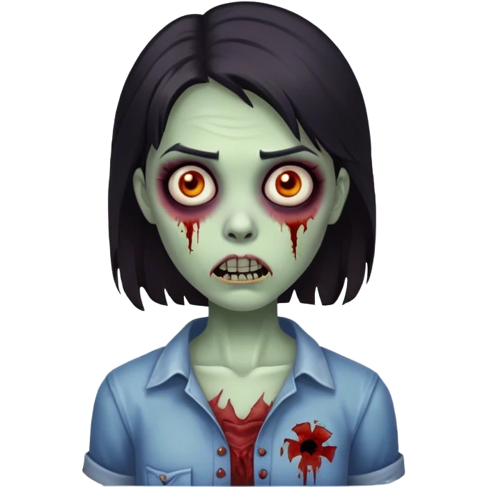 Zombie girl dark hair  emoji