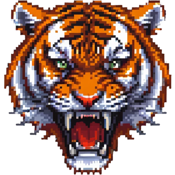 fierce tiger with sharp teeth and angry expression emoji