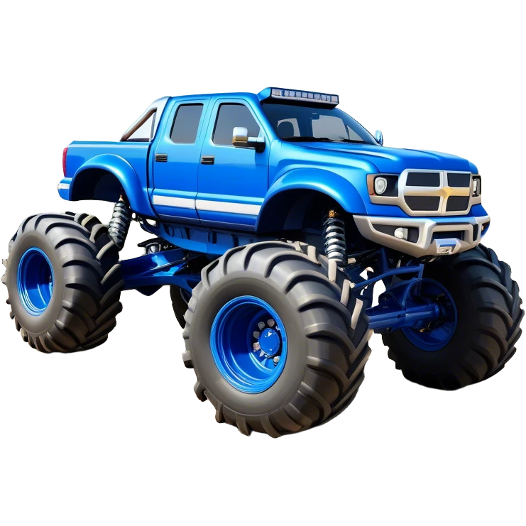 Bigfoot - Bigfoot 4x4 (Model Year: 2022) (Iconic colour: Blue) - An oversized, rugged monster truck with bold, aggressive lines painted in a striking blue. Focus on massive, rugged tires and a muscular chassis that exudes raw power and an urban legend feel. emoji