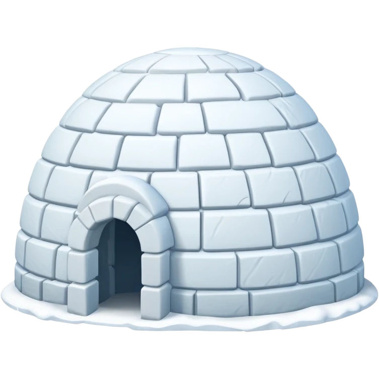 igloo with snow covered half of the top emoji