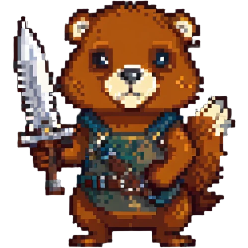beaver with a weapon emoji