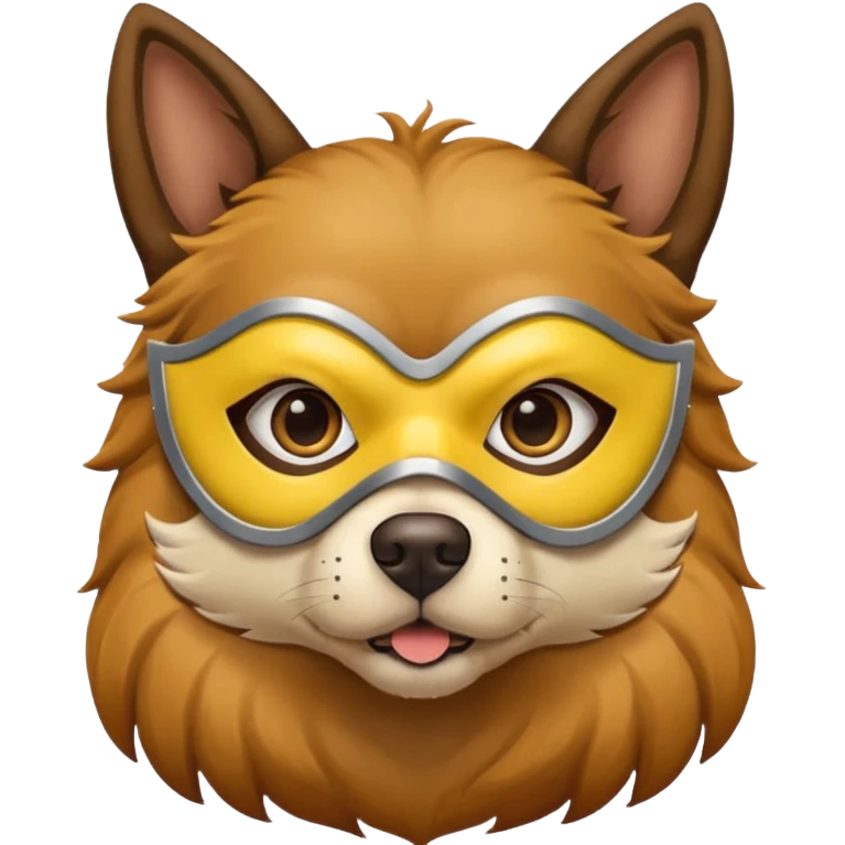 a dog with yellow mask emoji