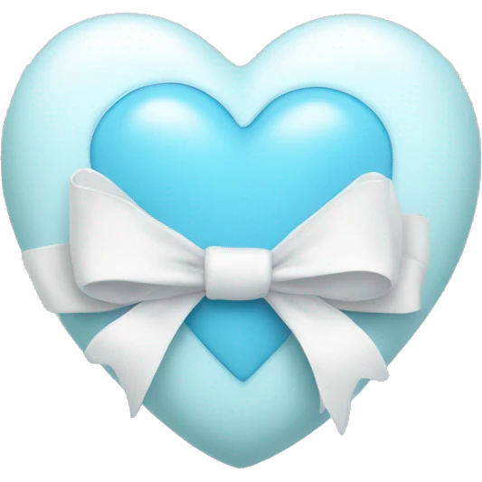 baby blue heart with white bow in center  emoji