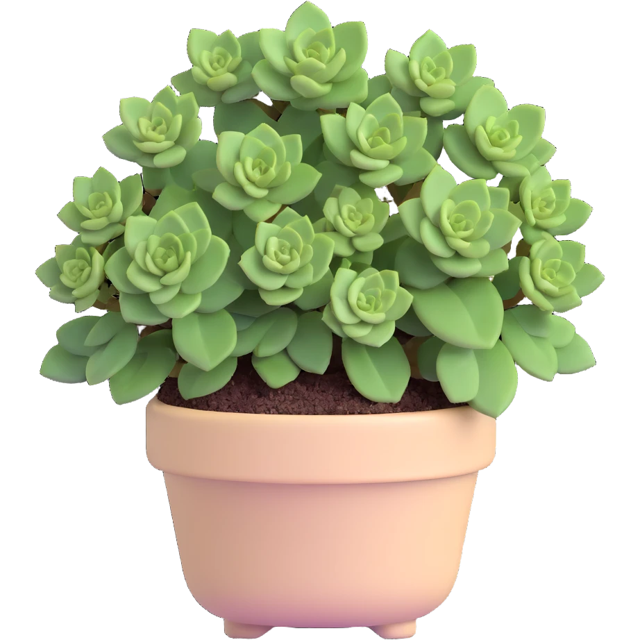 Sedum Pachyphyllum succulent with chubby blue-green leaves in a beige pot emoji